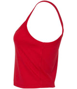 Bella Ladies Micro Rib Spaghetti Strap Tank Top | Solid Red Blend thumbnail 6