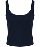 Bella Ladies Micro Rib Spaghetti Strap Tank Top | Solid Navy Blend thumbnail 4