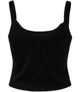 Bella Ladies Micro Rib Spaghetti Strap Tank Top | Solid Black Blend thumbnail 5