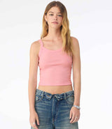 Bella Ladies Micro Rib Spaghetti Strap Tank Top | Solid Pink Blend thumbnail 1