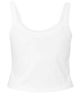 Bella Ladies Micro Rib Spaghetti Strap Tank Top | Solid White Blend thumbnail 5