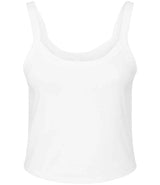 Bella Ladies Micro Rib Spaghetti Strap Tank Top | Solid White Blend thumbnail 4