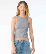 Bella Ladies Micro Rib Racer Tank Top | Athletic Heather thumbnail 1