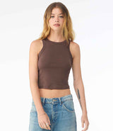Bella Ladies Micro Rib Racer Tank Top | Solid cocoa blend thumbnail 1