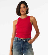 Bella Ladies Micro Rib Racer Tank Top | Solid Red Blend thumbnail 1