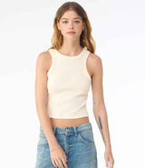 Bella Ladies Micro Rib Racer Tank Top | Solid Natural Blend thumbnail 1
