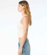 Bella Ladies Micro Rib Racer Tank Top | Solid Natural Blend thumbnail 3
