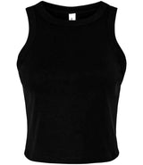 Bella Ladies Micro Rib Racer Tank Top | Solid Black Blend thumbnail 4
