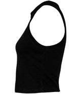 Bella Ladies Micro Rib Racer Tank Top | Solid Black Blend thumbnail 6