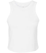 Bella Ladies Micro Rib Racer Tank Top | Solid White Blend thumbnail 4
