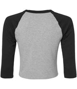 Bella Ladies Micro Rib 3/4 Raglan Baby T-Shirt | Athletic Heather/Black thumbnail 4