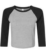 Bella Ladies Micro Rib 3/4 Raglan Baby T-Shirt | Athletic Heather/Black thumbnail 3