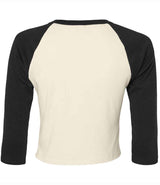 Bella Ladies Micro Rib 3/4 Raglan Baby T-Shirt | Natural/Black thumbnail 5