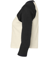 Bella Ladies Micro Rib 3/4 Raglan Baby T-Shirt | Natural/Black thumbnail 6