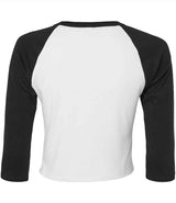 Bella Ladies Micro Rib 3/4 Raglan Baby T-Shirt | White/Black thumbnail 5