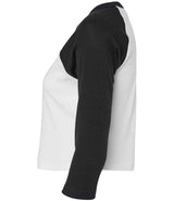 Bella Ladies Micro Rib 3/4 Raglan Baby T-Shirt | White/Black thumbnail 6