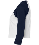 Bella Ladies Micro Rib 3/4 Raglan Baby T-Shirt | White/Navy thumbnail 6