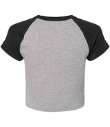 Bella Ladies Micro Rib Raglan Baby T-Shirt | Athletic Heather/Black thumbnail 5