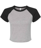 Bella Ladies Micro Rib Raglan Baby T-Shirt | Athletic Heather/Black thumbnail 4