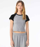Bella Ladies Micro Rib Raglan Baby T-Shirt | Athletic Heather/Black thumbnail 1