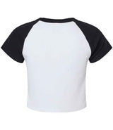 Bella Ladies Micro Rib Raglan Baby T-Shirt | White/Black thumbnail 5
