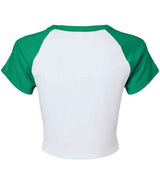 Bella Ladies Micro Rib Raglan Baby T-Shirt | White/Kelly Green thumbnail 5