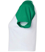 Bella Ladies Micro Rib Raglan Baby T-Shirt | White/Kelly Green thumbnail 6
