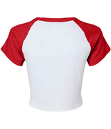Bella Ladies Micro Rib Raglan Baby T-Shirt | White/Red thumbnail 5