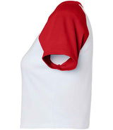 Bella Ladies Micro Rib Raglan Baby T-Shirt | White/Red thumbnail 6