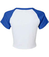 Bella Ladies Micro Rib Raglan Baby T-Shirt | White/Royal Blue thumbnail 5