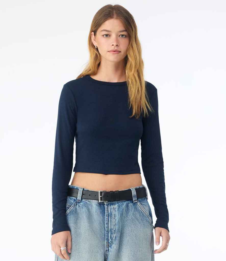 Bella Micro Rib Long Sleeve Baby T-Shirt | Solid Navy Blend