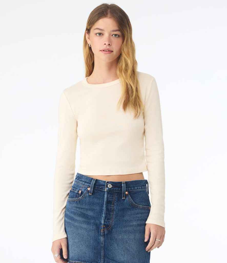Bella Micro Rib Long Sleeve Baby T-Shirt | Solid Natural Blend