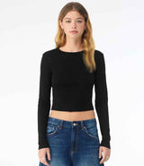 Bella Micro Rib Long Sleeve Baby T-Shirt | Solid Black Blend thumbnail 1