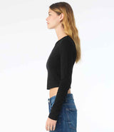 Bella Micro Rib Long Sleeve Baby T-Shirt | Solid Black Blend thumbnail 3