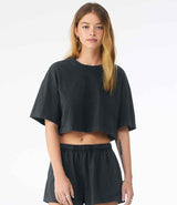 Bella Ladies Heavyweight Washed Cropped T-Shirt | Washed Black thumbnail 1