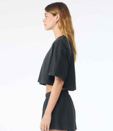 Bella Ladies Heavyweight Washed Cropped T-Shirt | Washed Black thumbnail 4