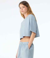 Bella Ladies Heavyweight Washed Cropped T-Shirt | Washed Denim thumbnail 3