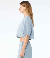 Bella Ladies Heavyweight Washed Cropped T-Shirt | Washed Denim thumbnail 4