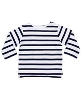 BabyBugz Baby Breton Long Sleeve T-Shirt | White/Nautical Navy thumbnail 1