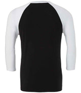Canvas Unisex 3/4 Sleeve Baseball T-Shirt | Black/White thumbnail 2