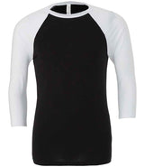 Canvas Unisex 3/4 Sleeve Baseball T-Shirt | Black/White thumbnail 1