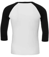 Canvas Unisex 3/4 Sleeve Baseball T-Shirt | White/Black thumbnail 5