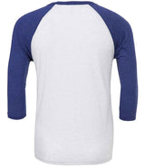 Canvas Unisex 3/4 Sleeve Baseball T-Shirt | White/Navy thumbnail 2