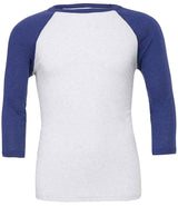 Canvas Unisex 3/4 Sleeve Baseball T-Shirt | White/Navy thumbnail 1