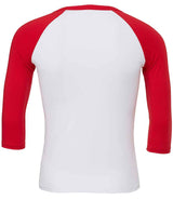 Canvas Unisex 3/4 Sleeve Baseball T-Shirt | White/Red thumbnail 2