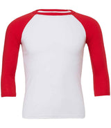 Canvas Unisex 3/4 Sleeve Baseball T-Shirt | White/Red thumbnail 1