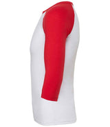 Canvas Unisex 3/4 Sleeve Baseball T-Shirt | White/Red thumbnail 3