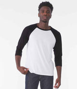 Canvas Unisex 3/4 Sleeve Baseball T-Shirt | White/Black thumbnail 1