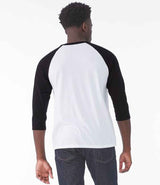 Canvas Unisex 3/4 Sleeve Baseball T-Shirt | White/Black thumbnail 2