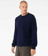 Canvas Unisex Heavyweight Long Sleeve Boxy T-Shirt | Navy thumbnail 3